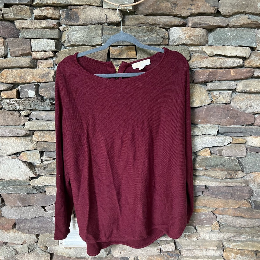 Michael Kors Red Long Sleeve Blouse